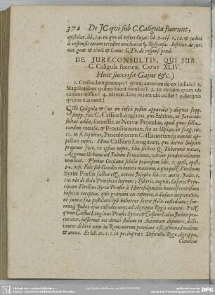 De Jureconsultis, Qui Sub C. Caligula fuerunt, Caput XLIV. Huic successit Gajus & c.
