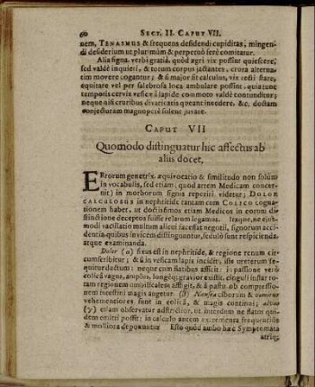 Caput VII Quomodo distinguatur hic affectus ab aliis docet.