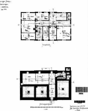 Gemmingen: Empfangsgebäude Verwaltungsgebäude Grundrisse UG,EG,1.OG,DG mit Stromleit.