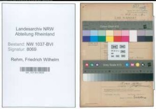 Entnazifizierung Friedrich Wilhelm Rehm , geb. 17.10.1897 (Buchhaendler)