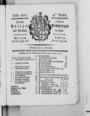 47tes Stück, Ausgabe vom 19. November 1800