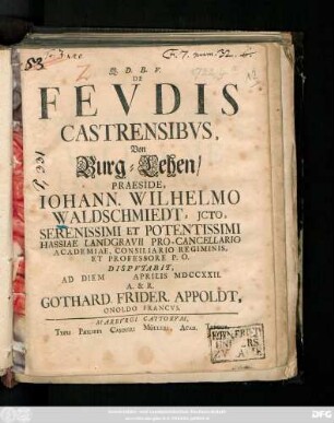 De Fevdis Castrensibvs