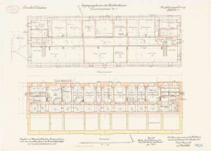 Kadettenhaus der Garnison Potsdam Ergänzungsbauten: Dienstwohngebäude Nr. 2: Grundriss Keller, Dachgeschoss 1:100