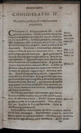 Consideratio IV. De morre, judicio, & vitæ secuturæ æternitate.