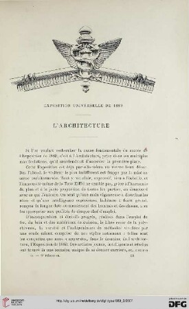 3. Pér. 2.1889: L' architecture : Exposition Universelle de 1889