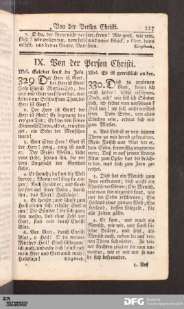 IX. Von der Person Christi.