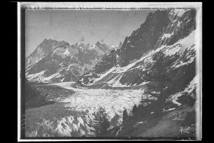 Mer de Glace und Grandes Jorasses vom Montenvers (?) aus gesehen