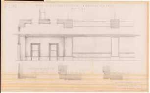 Reichsluftfahrtministerium, Berlin: Kasse L2 (EG), Wand- und Pfeilerprofilierung (Vorraum): Grundriss, Ansicht 1:20, Details 1:1