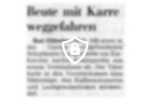 Beute mit Karre weggefahren