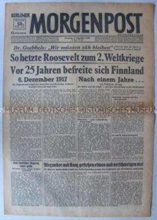 Tageszeitung "Berliner Morgenpost" zum Bündnis zwischen Deutschland und Finnland