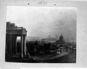 Panorama von Rom, von der Via Sistina aus, zwischen Tempietto des Palazzo Zuccari und der Spanischen Treppe