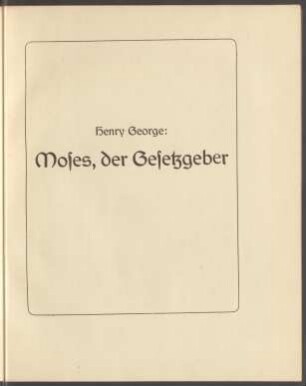 Moses, der Gesetzgeber