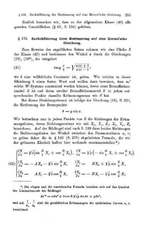 § 176. Zurückführung ihrer Bestimmung auf eine Riccati'sche Gleichung.