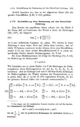 § 176. Zurückführung ihrer Bestimmung auf eine Riccati'sche Gleichung.