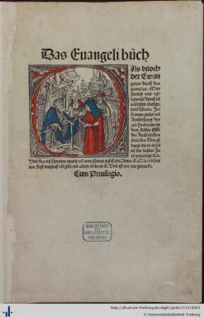 Das Evangelibuch : das buoch der Ewangelien durch das gantz iar, mitt predig und ußlegungen