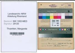 Entnazifizierung Margarete Thuenken , geb. 20.08.1920 (Krankenschw.)