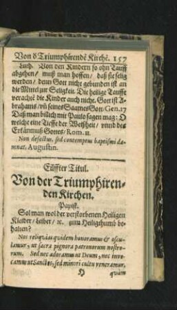 Eilffter Titul. Von der Triumphirenden Kirchen.