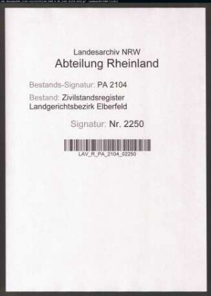 Sterberegister Heiligenhaus