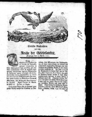 April, 1751. Siebzehntes Stück