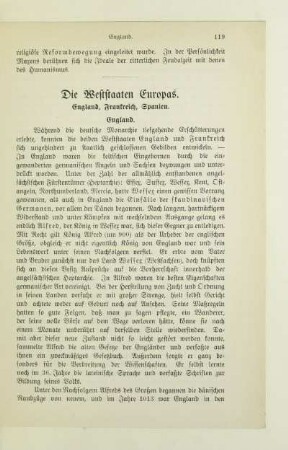 Die Weststaaten Europas. England, Frankreich, Spanien