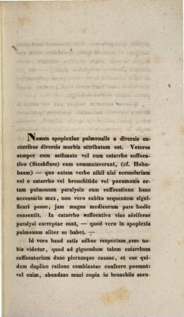 De apoplexia pulmonali : Diss. inaug. med.