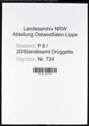 Heiratsregister Standesamt Drüggelte
