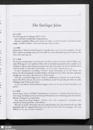 Die fünfziger Jahre