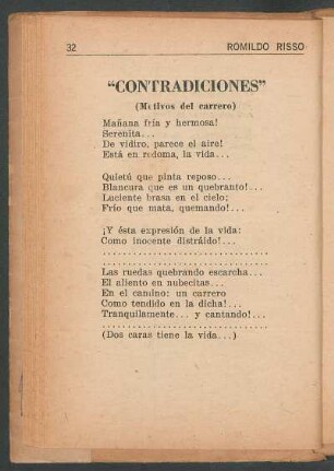 "Contradicciones" : (Motivos del carrero)