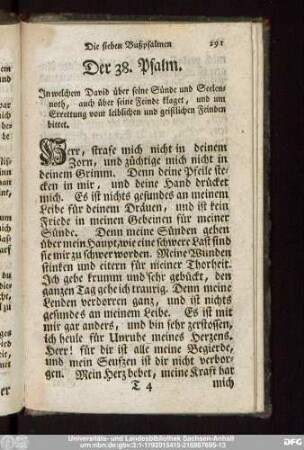 Der 38. Psalm.