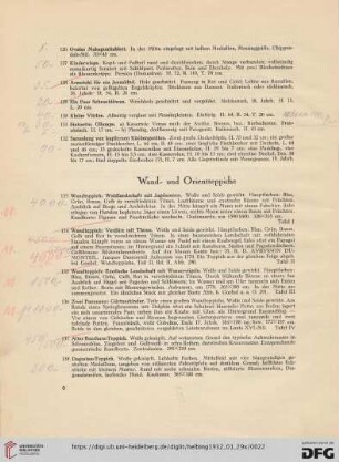Wand-und Orientteppiche (Nr. 133-138)