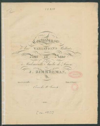Contredanses Avec Variations Brillantes : Pour Le Piano ; Liv: I