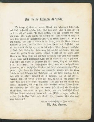 An meine kleinen Freunde.