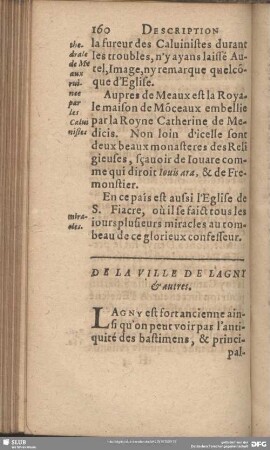 De La Ville De Lagny & autres