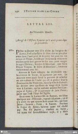 Lettre LIII. Au Vénerable Moufti