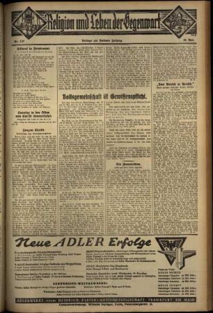 Zweite Ausgabe vom Sonntag, den 28. Mai 1933.