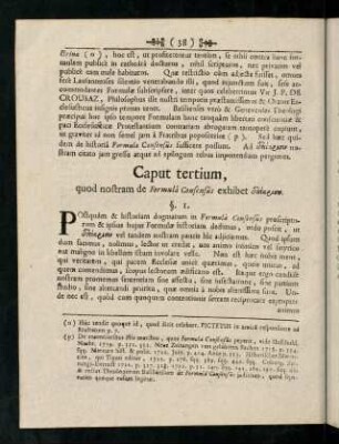 38-50, Caput tertium, quod nostram de Formulâ Consensûs ...; Epilogus.; Monitum Autoris.