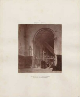 "Ansicht vom Chor ins Mittelschiff in der Stiftskirche zu Berchtesgaden" (Gemälde von Friedrich Carl Mayer)
