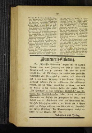 Abonnements-Einladung