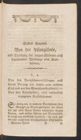 Erstes Kapitel. Von der Pflanzschule, ...