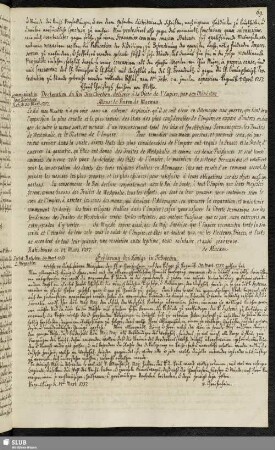 Declaration du Roi Tres Chretien, delivrée à la Diete de l'Empire, par son Ministre Mons: le Baron de Mackau.