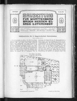 Schülerarbeiten der K. Baugewerkschule Kaiserslautern