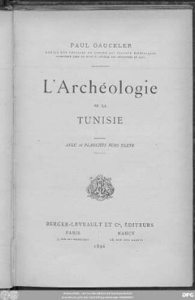 L' archéologie de la Tunisie