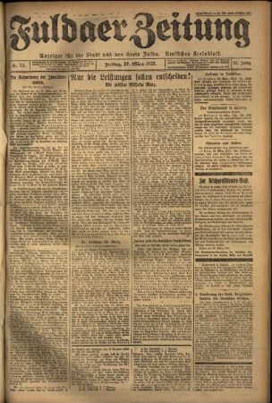 Ausgabe vom Freitag, den 27. März 1925.