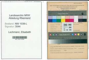 Entnazifizierung Elisabeth Lechmann , geb. 15.08.1903 ()