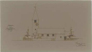 Gsaenger, Gustav; Blaichach / Allgäu (Bayern); Ev. Kirche - Vorprojekt, Nordseite (Ansicht)