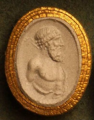 Brustbild des Neptun mit Dreizack (Daktyliothek, Erstes Mythologisches Tausend)