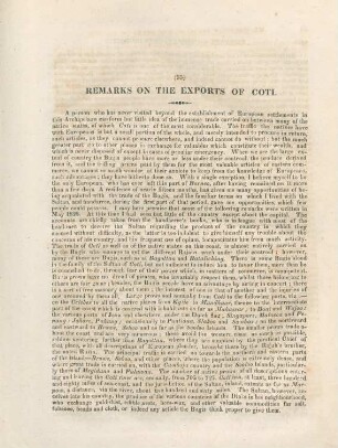 Remarks on the exports of Coti