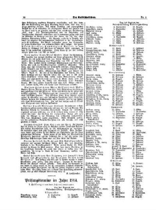 Prüfungstermine im Jahre 1914