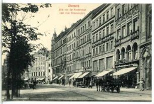 Chemnitz. Blick von der Poststraße nach dem Johannisplatz