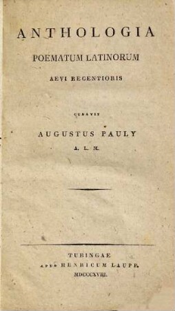 Anthologia poematum latinorum aevi recentioris